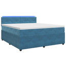 vidaXL Boxspring ágy matraccal fejtámlával Kék 140 x 190 cm Bársony
