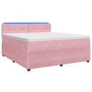 vidaXL Boxspring ágy matraccal Rózsaszín 140 x 190 cm Bársony
