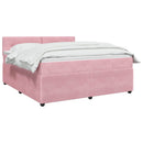 vidaXL Boxspring ágy matraccal Rózsaszín 140 x 190 cm Bársony