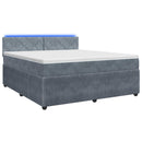 vidaXL Boxspring ágy matraccal Sötétszürke 140 x 190 cm Bársony