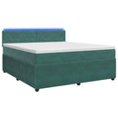 vidaXL Boxspring ágy matraccal Sötétzöld 140 x 200 cm Bársony