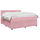 vidaXL Boxspring ágy matraccal Rózsaszín 140 x 200 cm Bársony