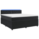 vidaXL Boxspring ágy matraccal fejtámlával Fekete 140 x 200 cm Bársony