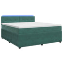 vidaXL Boxspring ágy matraccal Sötétzöld 160 x 200 cm Bársony