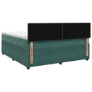 vidaXL Boxspring ágy matraccal Sötétzöld 160 x 200 cm Bársony