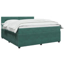 vidaXL Boxspring ágy matraccal Sötétzöld 160 x 200 cm Bársony