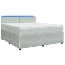 vidaXL Boxspring ágy matraccal Világosszürke 160 x 200 cm Bársony