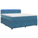 vidaXL Boxspring ágy matraccal fejtámlával Kék 160 x 200 cm Bársony