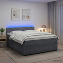 vidaXL Boxspring ágy matraccal Sötétszürke 160 x 200 cm Bársony