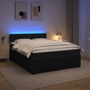 vidaXL Boxspring ágy matraccal fejtámlával Fekete 140 x 190 cm Bársony