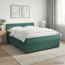 vidaXL Boxspring ágy matraccal Sötétzöld 140 x 200 cm Bársony