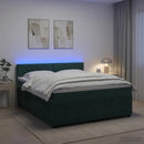 vidaXL Boxspring ágy matraccal Sötétzöld 140 x 200 cm Bársony