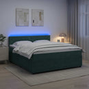 vidaXL Boxspring ágy matraccal Sötétzöld 140 x 200 cm Bársony