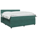 vidaXL Boxspring ágy matraccal Sötétzöld 180 x 200 cm Bársony