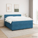 vidaXL Boxspring ágy matraccal fejtámlával Kék 180 x 200 cm Bársony