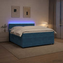 vidaXL Boxspring ágy matraccal fejtámlával Kék 140 x 190 cm Bársony