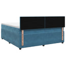 vidaXL Boxspring ágy matraccal fejtámlával Kék 180 x 200 cm Bársony