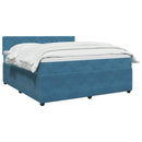 vidaXL Boxspring ágy matraccal fejtámlával Kék 180 x 200 cm Bársony