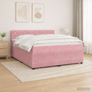 vidaXL Boxspring ágy matraccal Rózsaszín 140 x 190 cm Bársony