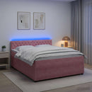 vidaXL Boxspring ágy matraccal Rózsaszín 140 x 200 cm Bársony