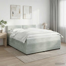 vidaXL Boxspring ágy matraccal Világosszürke 140 x 200 cm Bársony