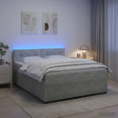 vidaXL Boxspring ágy matraccal Világosszürke 140 x 190 cm Bársony