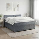 vidaXL Boxspring ágy matraccal Sötétszürke 140 x 200 cm Bársony