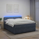 vidaXL Boxspring ágy matraccal Sötétszürke 180 x 200 cm Bársony