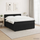 vidaXL Boxspring ágy matraccal fejtámlával Fekete 140 x 200 cm Bársony