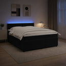 vidaXL Boxspring ágy matraccal fejtámlával Fekete 140 x 190 cm Bársony