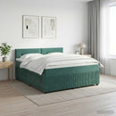 vidaXL Boxspring ágy matraccal Sötétzöld 160 x 200 cm Bársony