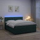 vidaXL Boxspring ágy matraccal Sötétzöld 180 x 200 cm Bársony