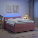 vidaXL Boxspring ágy matraccal Rózsaszín 140 x 200 cm Bársony
