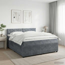 vidaXL Boxspring ágy matraccal Sötétszürke 140 x 200 cm Bársony