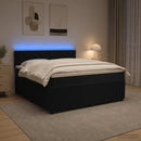 vidaXL Boxspring ágy matraccal fejtámlával Fekete 140 x 200 cm Bársony