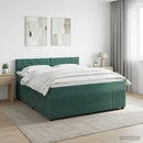 vidaXL Boxspring ágy matraccal Sötétzöld 180 x 200 cm Bársony