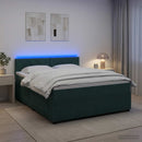 vidaXL Boxspring ágy matraccal Sötétzöld 180 x 200 cm Bársony