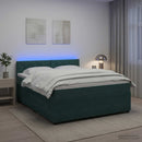 vidaXL Boxspring ágy matraccal Sötétzöld 180 x 200 cm Bársony