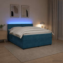 vidaXL Boxspring ágy matraccal fejtámlával Kék 140 x 200 cm Bársony