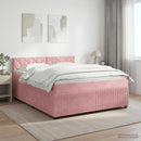 vidaXL Boxspring ágy matraccal Rózsaszín 180 x 200 cm Bársony
