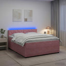 vidaXL Boxspring ágy matraccal Rózsaszín 140 x 200 cm Bársony