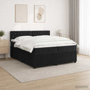 vidaXL Boxspring ágy matraccal fejtámlával Fekete 200 x 200 cm Bársony