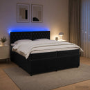 vidaXL Boxspring ágy matraccal fejtámlával Fekete 200 x 200 cm Bársony