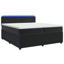 vidaXL Boxspring ágy matraccal fejtámlával Fekete 200 x 200 cm Bársony
