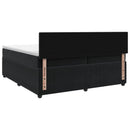 vidaXL Boxspring ágy matraccal fejtámlával Fekete 200 x 200 cm Bársony