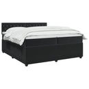 vidaXL Boxspring ágy matraccal fejtámlával Fekete 200 x 200 cm Bársony