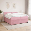 vidaXL Boxspring ágy matraccal Rózsaszín 200 x 200 cm Bársony