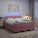 vidaXL Boxspring ágy matraccal Rózsaszín 200 x 200 cm Bársony