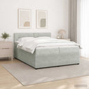vidaXL Boxspring ágy matraccal Világosszürke 200 x 200 cm Bársony
