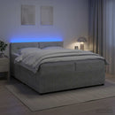 vidaXL Boxspring ágy matraccal Világosszürke 200 x 200 cm Bársony